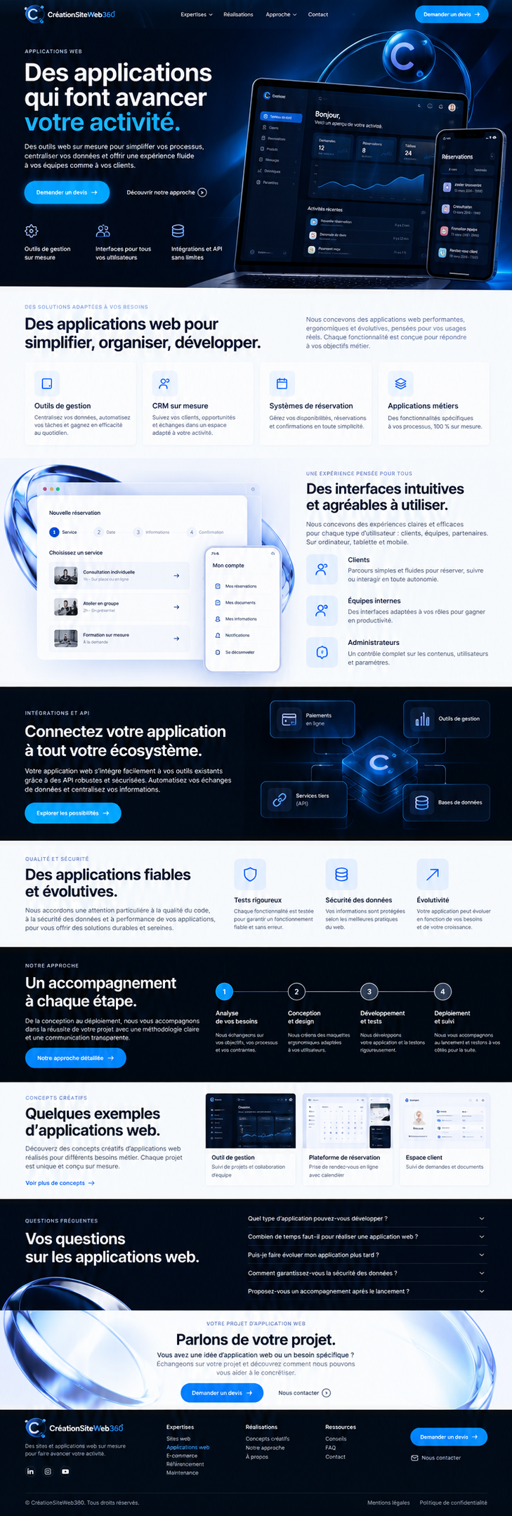 Visuel de la maquette Applications web