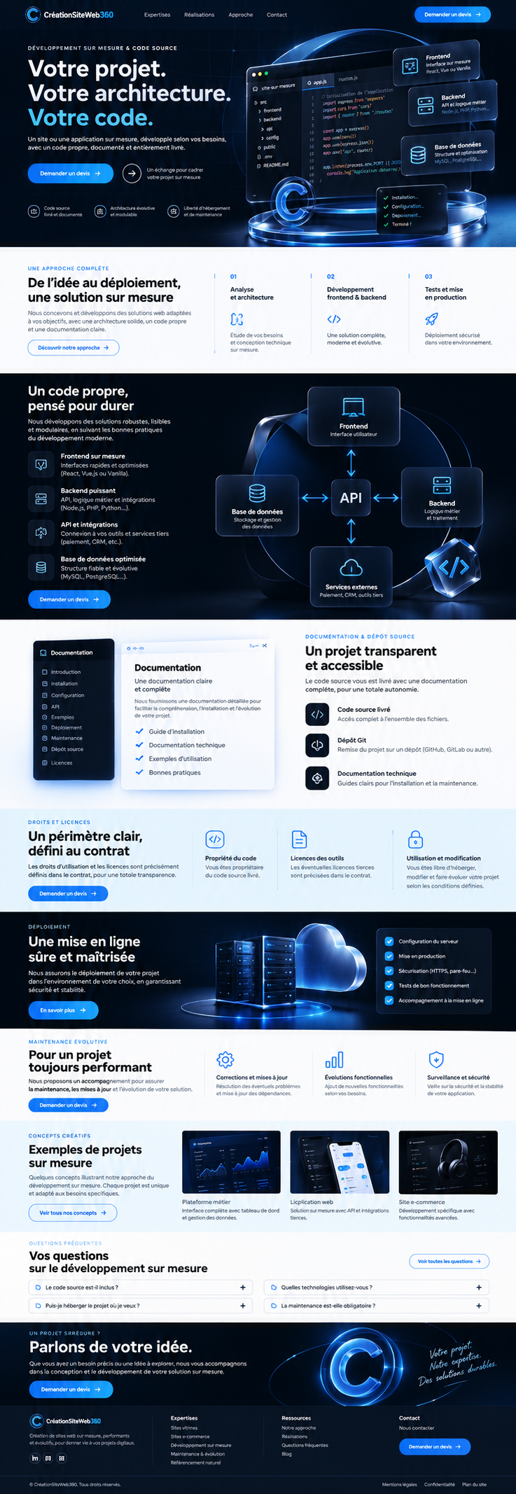 Visuel de la maquette Développement & code source