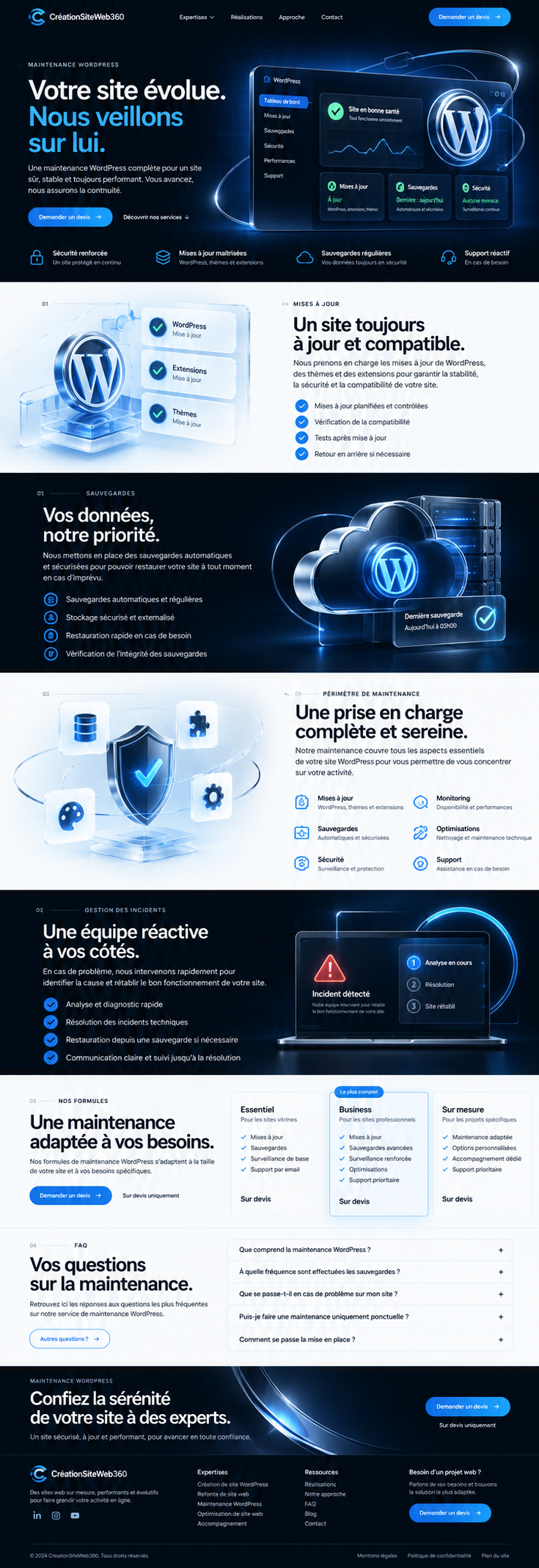 Visuel de la maquette Maintenance WordPress