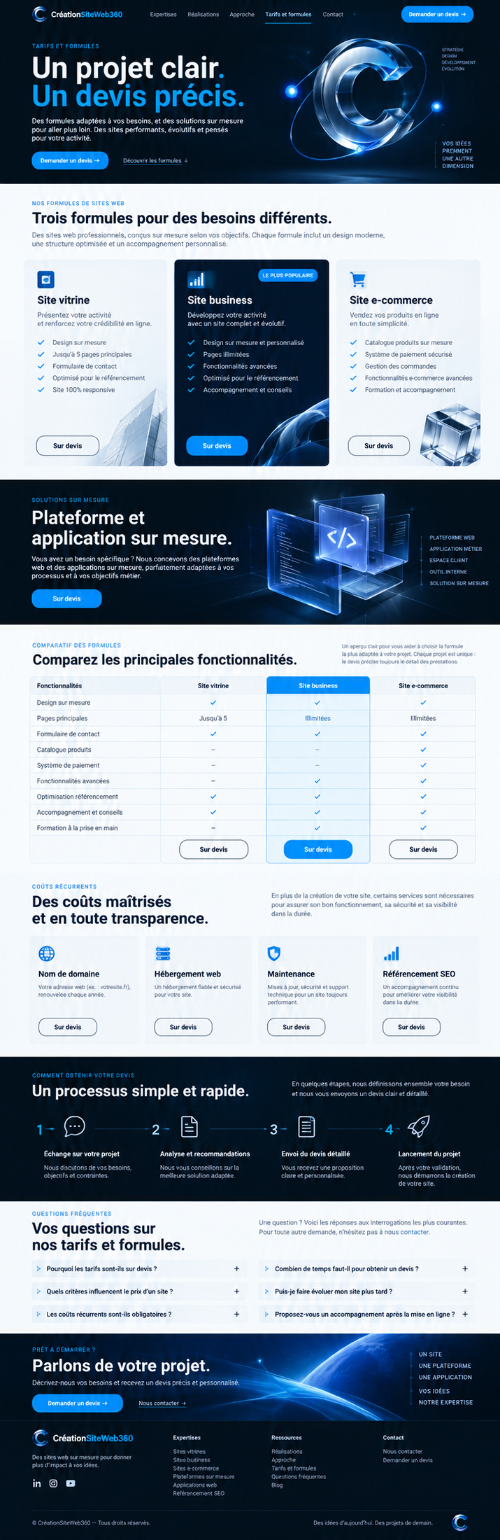 Visuel de la maquette Tarifs et formules